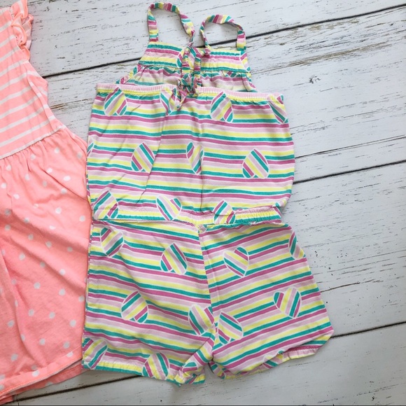 Jumping Beans dress pink, Cat & Jack romper 4T - Picture 3 of 8